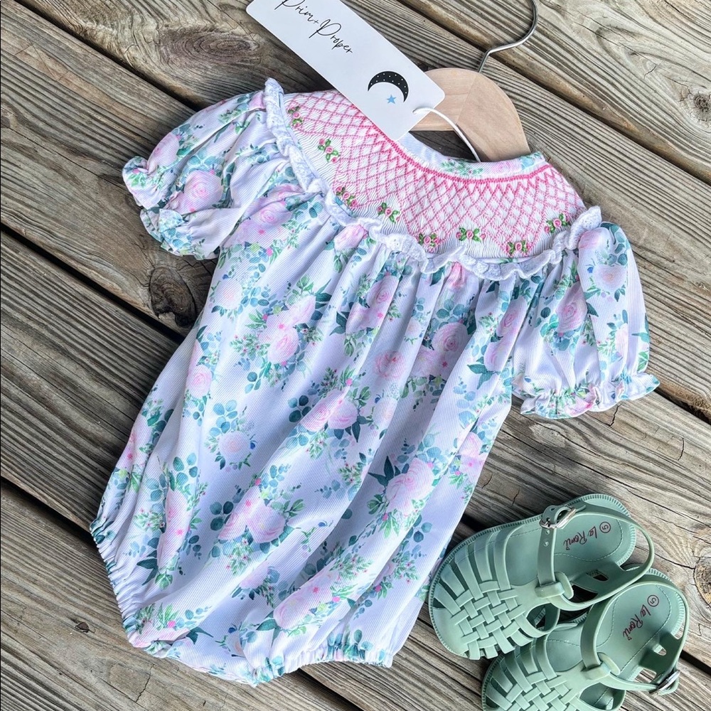 Lilith Floral Smocked Bubble